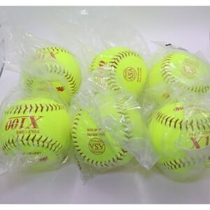 New 6 MacGregor X100 Yellow Softballs ASA 375lb Compression/.47COR